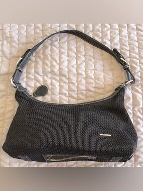 The Sak Woven Shoulder Bag with Leather Trim